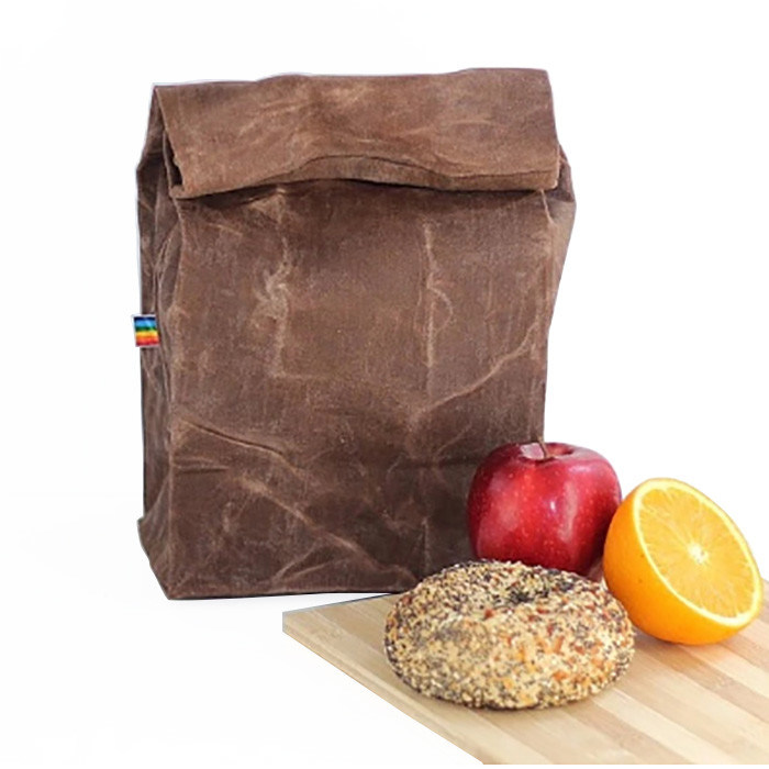 Customize high quality insulated waxed canvas reusable lunch bag with