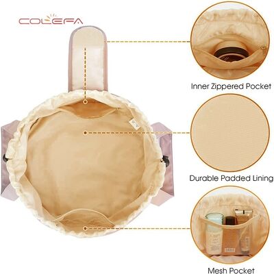 New Arrival Large Capacity Portable Polyester Drawstring Cosmetic Bag Travel Toiletry Pouch Fashion Makeup Brush Organizer