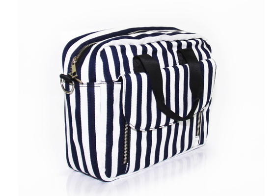 China Custom Canvas Washable Shoulder Bag Shoulder Sling Bag Crossbody Black And White Stripes factory