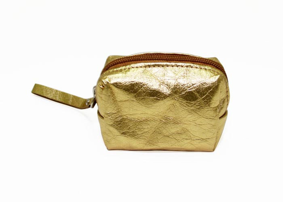 China Metallic color washable kraft paper coin pouch custom ladies mini coin purse with handle factory
