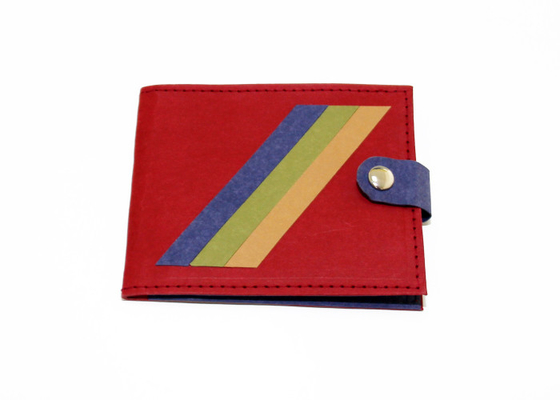 China Attractive New Design Kraft Paper Wallet Eco - Friendly Washable With Button Closure factory