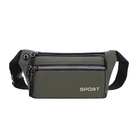 Custom cheap trend fancy 2023 3 zipper outdoor mole tactical sport fanny packs running waist pack bag for men