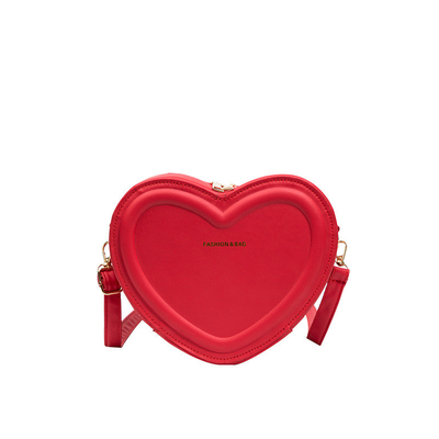 Women Heart Shape Small Leather Crossbody Bag With Shoulder Strap