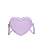 Wholesale custom women new pink pu leather mini crossbody heart shape makeup cosmetic sling bag with shoulder strap