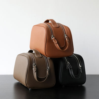 2026 New Lychee-Textured Vintage Colors PU Leather Cosmetic Bag Women's Portable Travel Toiletry Bag High-End Organizer