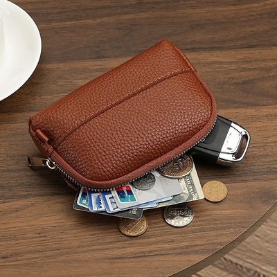 2025 Must-Have Vintage Textured Zipper Coin Purse Compact and Exquisite Key Organizer Mini Clutch Card Holder & Coin Pouch