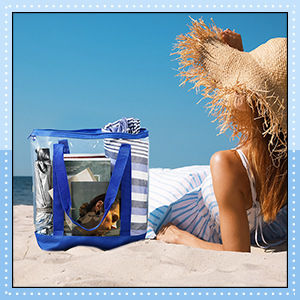 2025 New Customizable Transparent PVC Tote Shopping Bag with Reinforced Seams Colorful Zipper Shopping Laser-Effect Jelly Bag