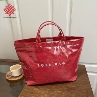 Fashion Dupont Paper Bag for Women 2026 New Trend Commuting Large Capacity Washable Tyvek Tote Shopping Bag with PVC Outer Layer