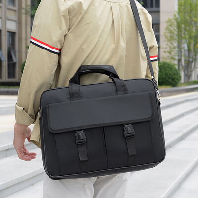 Business Briefcase Men's Laptop Black Bags Canvas Large Capacity Document Business Travel Crossbody Tool Kit with Custom LOGO