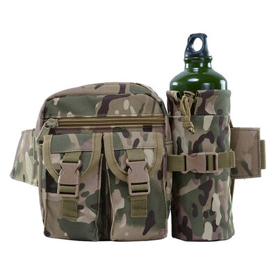 Wholesale Canvas Camo Fishing Multi-Functional Water Bottle Pouch Construction Site Work Sports Outdoor Tactical Men's Waist Bag
