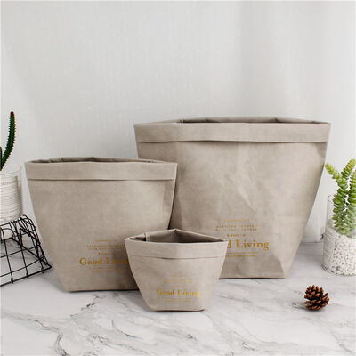 Manufacturer Wholesale Creative Nordic-Style Washable Kraft Paper Bags Tear-Resistant Refrigerator Storage Bags Flower Pots