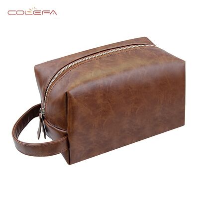 2026 New PU Leather Vintage Toiletry Bag Large Capacity Waterproof Stylish Portable Makeup Storage Cosmetic Pouch for Toiletries