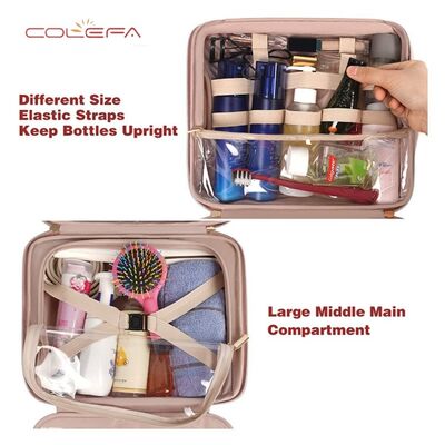 Colefa New Women's Fashion PU Leather Hanging Hook-Style Storage Bag Travel Portable Cosmetic Toiletry Bag Full Customization