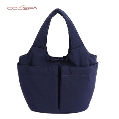 Custom LOGO Niche Nylon Shoulder Tote Bags Large Capacity Handled Women's Korean Style Tote Bag with Multiple Pockets