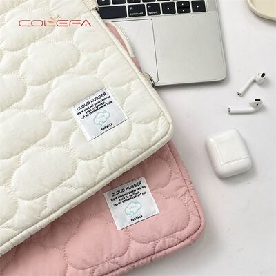 Customized Korean Cute Cloud Embroidery Pad Tablet Case 11/13/15-inch Laptop Storage Bags Polyester Made Lightweight with LOGO