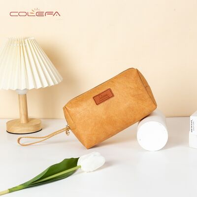 DuPont Paper Handheld Cosmetic Bag Retro Travel Tyvek Paper Waterproof Portable Washable Paper Toiletry Makeup Organizer Bags