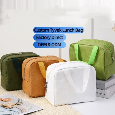 DuPont Paper Lunch Bag Insulated Carrier Large Capacity Commuting Portable Bag Pack Eco-Friendly Waterproof with Custom LOGO