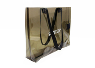 Custom ladies pvc handbag transparent pvc tote bag with printed logo clear beach bags