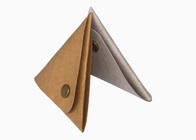 Triangular Washable Kraft Paper Wallet Small Coin Purse With Button Closure supplier