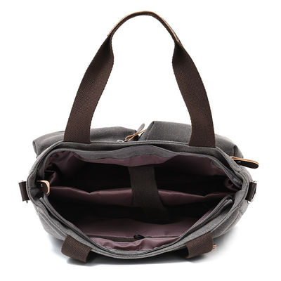 Washable Mens Canvas Briefcase Laptop Bag For 11.6 / 14 Inch Notebook Computer