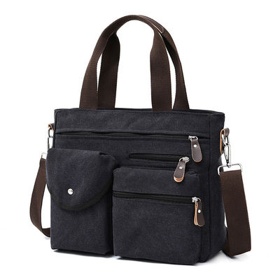 Washable Mens Canvas Briefcase Laptop Bag For 11.6 / 14 Inch Notebook Computer