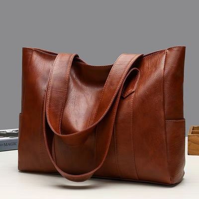 Large Tote Bag for Women 2026 New Korean Style Big Capacity Versatile Tote Handbag Soft PU Leather Shoulder Bag with LOGO