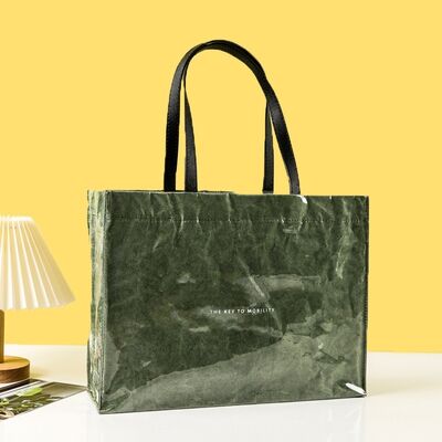 Customizable DuPont Paper Tote Bags with PVC Outer Washable Thickened Carry Bags Waterproof Tote bags Printed Patterns and Logos