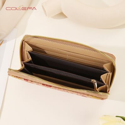 Retro Women's Long-Style Zippered Wallet Phone Case with Printing Bestseller Eco-Friendly Cork Bark Wallet Travel Souvenir