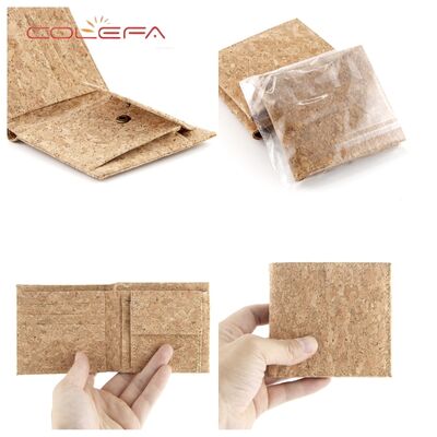 Retro Women's Long-Style Zippered Wallet Phone Case with Printing Bestseller Eco-Friendly Cork Bark Wallet Travel Souvenir