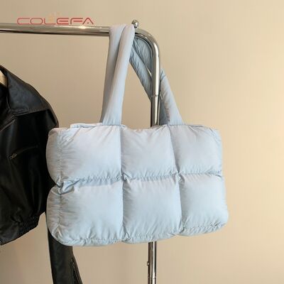 New Custom Color Nylon Cotton-Filled Women's Bag Minimalist Quilted Tote Bag Soft Checkered Shoulder Bag Underarm Tote Bags