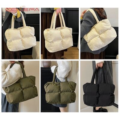 Nylon Cotton-Filled Down Shoulder Bag Niche 2026 New Arrival Fall/Winter Large Capacity Pillow Bag Commuting Underarm Tote Bag