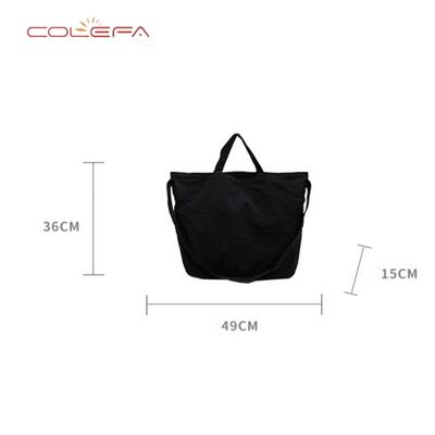 Solid-Color Nylon Tote Bag Lightweight Versatile and Spacious Daily Commuting Bags Korean-Style Relaxed Shoulder Tote Bag