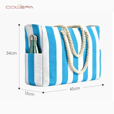 Colefa Customized Travel Beach Bag Women's Canvas Tote Bag Premium Shoulder Large Capacity Handbag Storage Bags with Logo