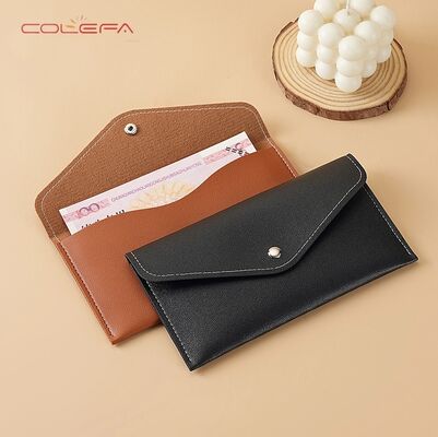 Colefa Korean Style New Arrival PU Leather Long Wallet for Women Ultra-Thin Minimalist Casual Coin Holds Phone Soft Bag Clutch
