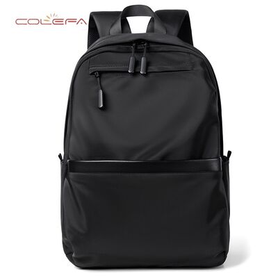 Men's Business Polyester Backpack Large Capacity Laptop Black Portable Backpack Lightweight Soft Backpack Wholesale with Custom LOGO
