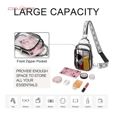 Bestselling PVC Clear Chest Bag Approved for Concerts Music Festivals and Stadium Security Check Transparent Crossbody Chest Bag
