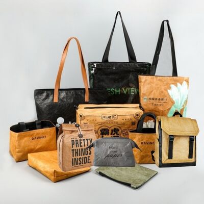 Carrying Washable Paper Backpack Simple Design Brown Kraft Paper Backpack