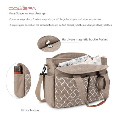 Colefa 2026 New Handheld Shoulder Mom Bag with Printed Geometric Pattern Pacifier Pouch Maternity Travel Outdoor Mom Bags