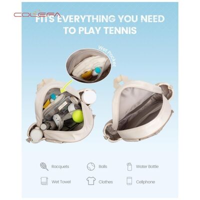2026 New Style Lightweight Multi-Functional Polyester Backpack Waterproof Tennis Racket Backpack for Men & Women Suitable for Tennis and Badminton