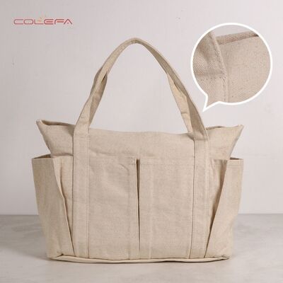 2026 Fabric Casual Tote Travel Bag Solid Color Canvas Handheld Bag Minimalist Large Capacity Sports Fitness Tote Bag with LOGO