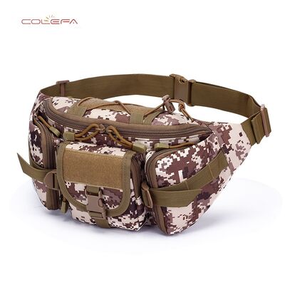 Oxford Camo Pattern Waist Bag Outdoor Men's Large Capacity Waterproof Waist Bag Cycling Travel Running Multifunctional Bag