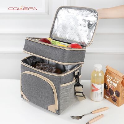 Hot-selling Insulated Lunch Bag Oxford Made Thickened Double-Layer Minimalist Outdoor Crossbody Ice Bag Handheld Lunch Box Bags