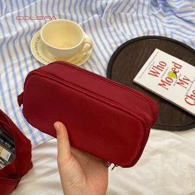 Japanese Minimalist Handheld Pencil Case Large Capacity Nylon Multi-Function Storage Bag Stationery Box Pencil Pouch Wholesale
