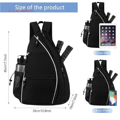 400D Oxford Fabric Tennis Sports Racket Bag Backpack Storage Pouch Breathable Portable Backpack Container with Customized Logo