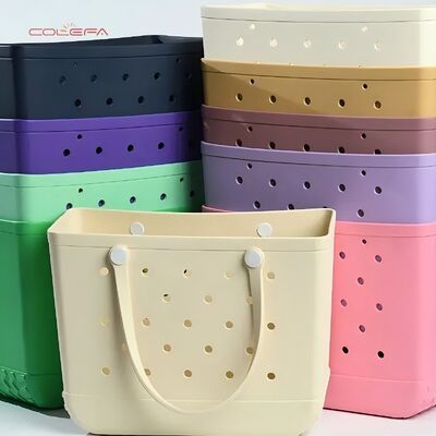 Colefa EVA Beach Storage Tote Bag Large Capacity Waterproof Durable Mesh Beach Bag Travel Handheld Beach Tote in-Stock Wholesale