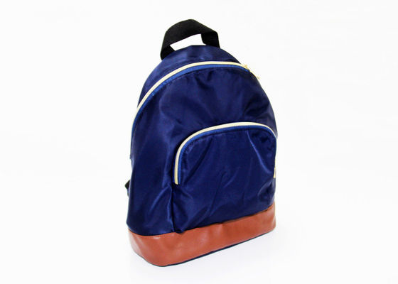 Fashion Design Women small nylon backpack with leather bottom