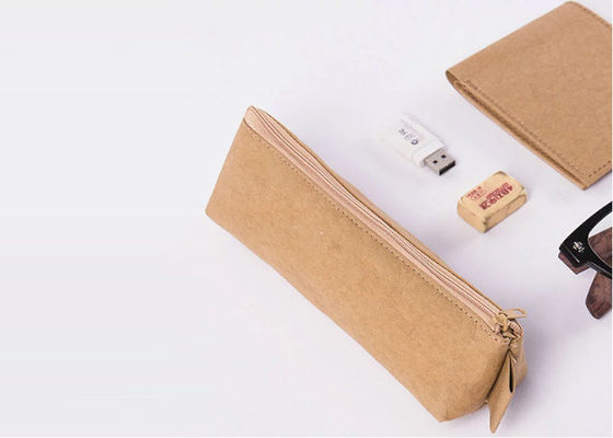 Environmentally Friendly Pencil Pouch Bag Washable Kraft Paper Pencil Bag