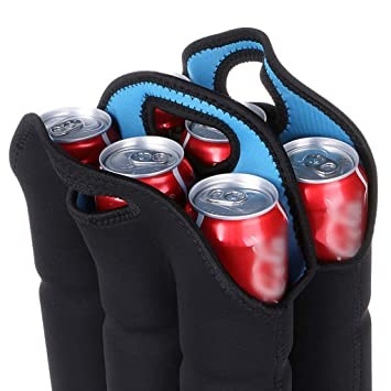 Carrier Neoprene Insulated Bottle Cooler Bag 6 Pack Bottle Can With Drink Holder