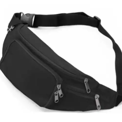 Custom Logo Mens Camouflage Bumbag Black Waist Belt Bag 600D Polyester Lining