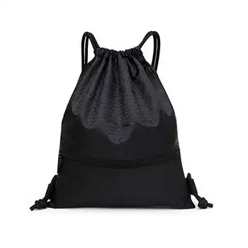 Ripstop Waterproof Drawstring Backpack Nylon 420D / 210D Polyester Black Sublimation